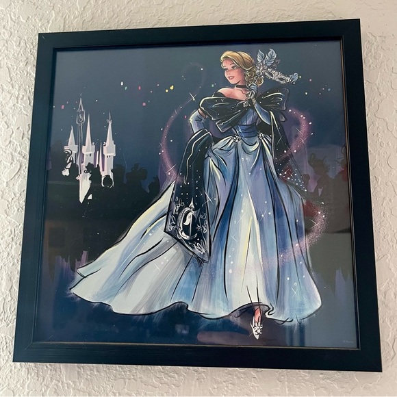 Princess Cinderella Disney Designer Midnight Masquerade Framed Lithograph Print - Picture 2 of 6